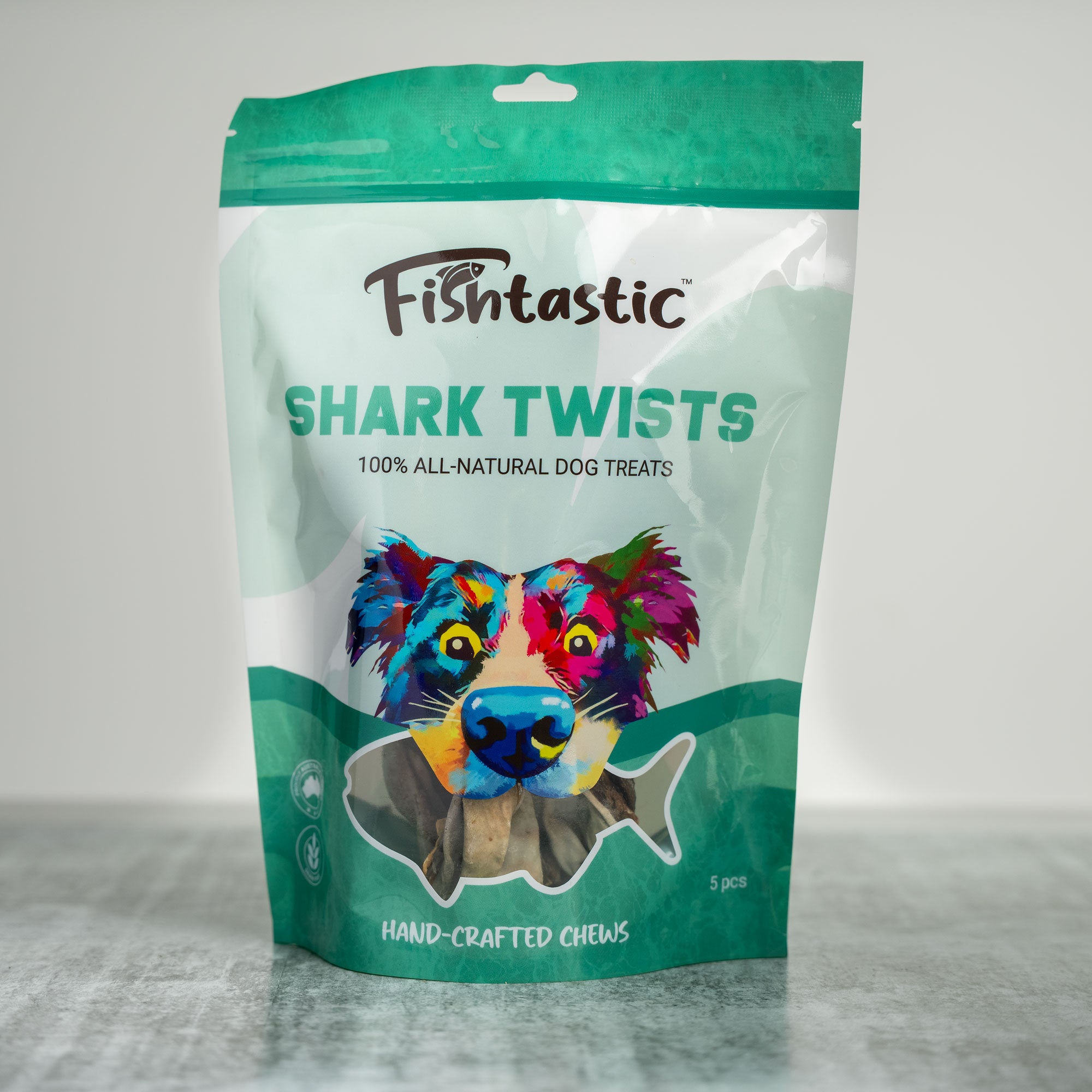 Fishtastic Shark Twists- Hand Crafted Chews (5pcs)